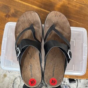 Merrell Black Cork Footbed Sandals